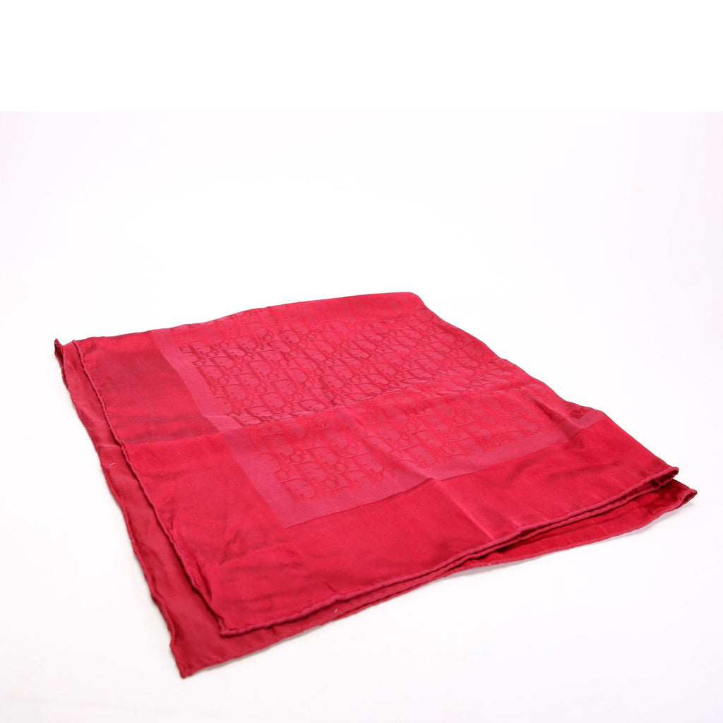 Christian Dior Scarf: Oblique Square Silk Cotton 65CM Maroon