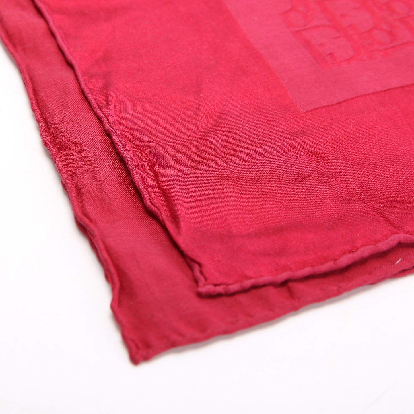 Christian Dior Scarf: Oblique Square Silk Cotton 65CM Maroon
