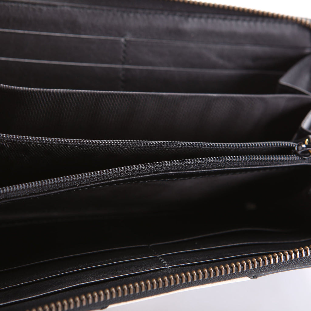Gucci 443123 GG Marmont Zip Around Wallet Black/Ivory