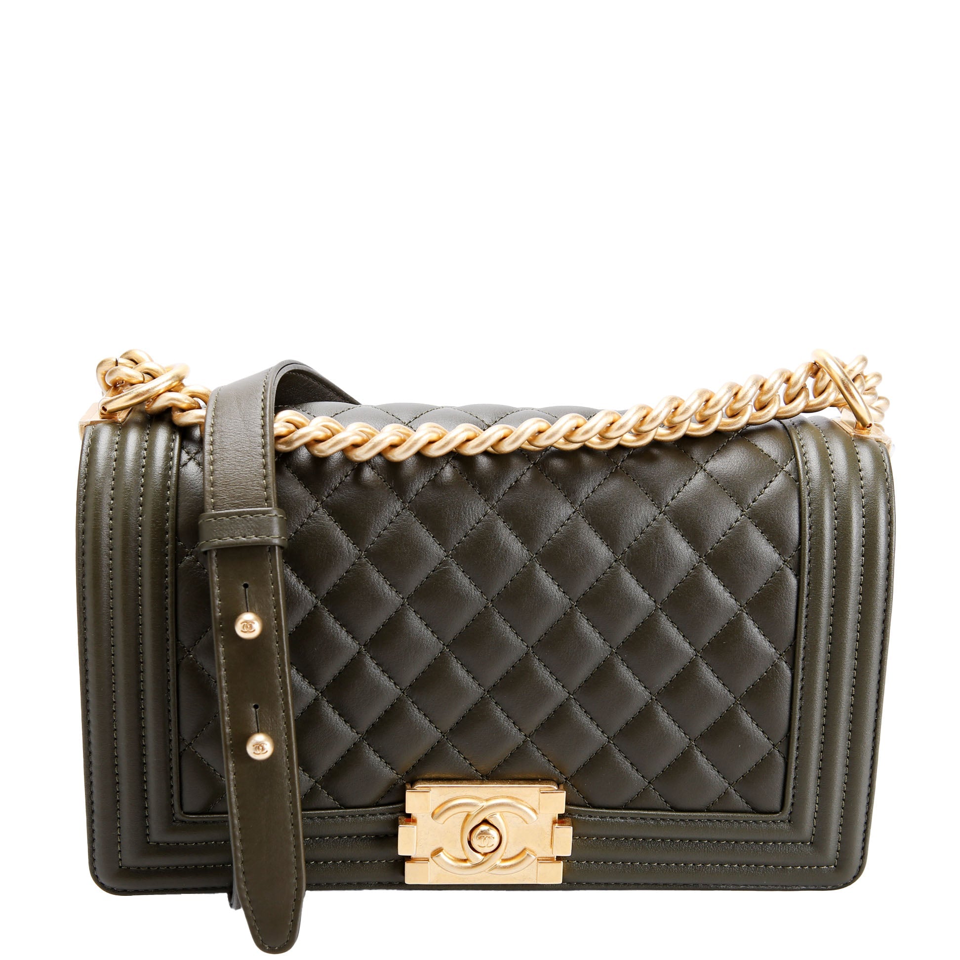 Chanel Boy Flap Medium Old Lambskin RFID Green