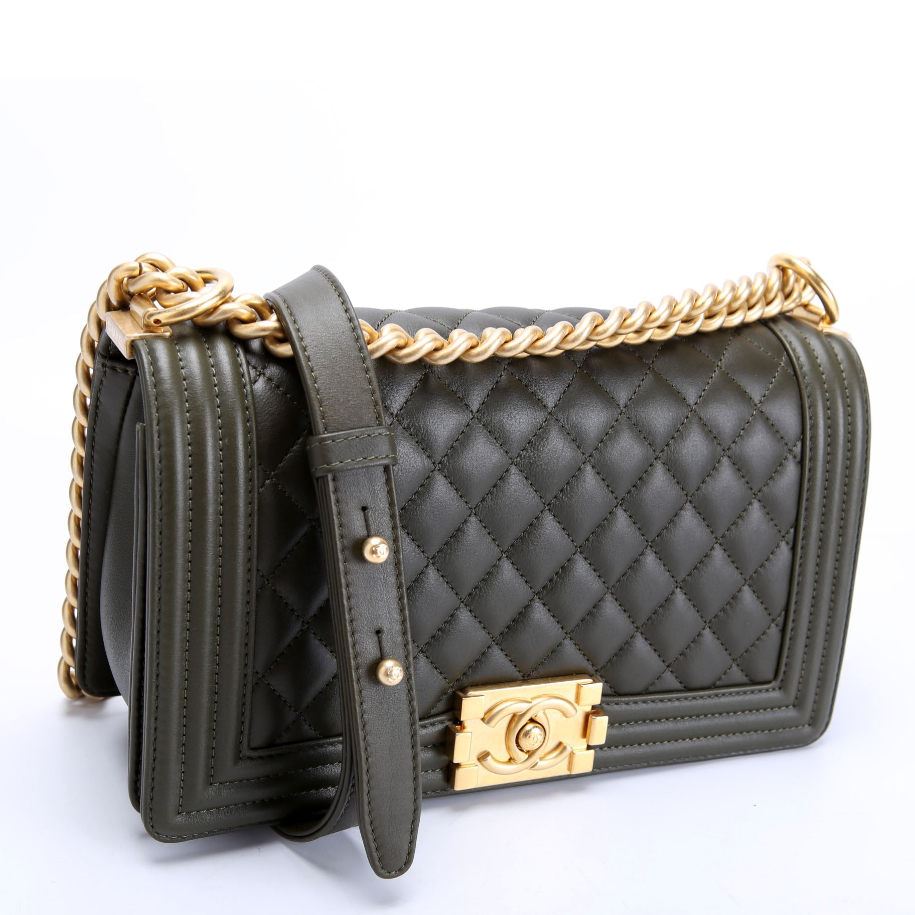 Chanel Boy Flap Medium Old Lambskin RFID Green
