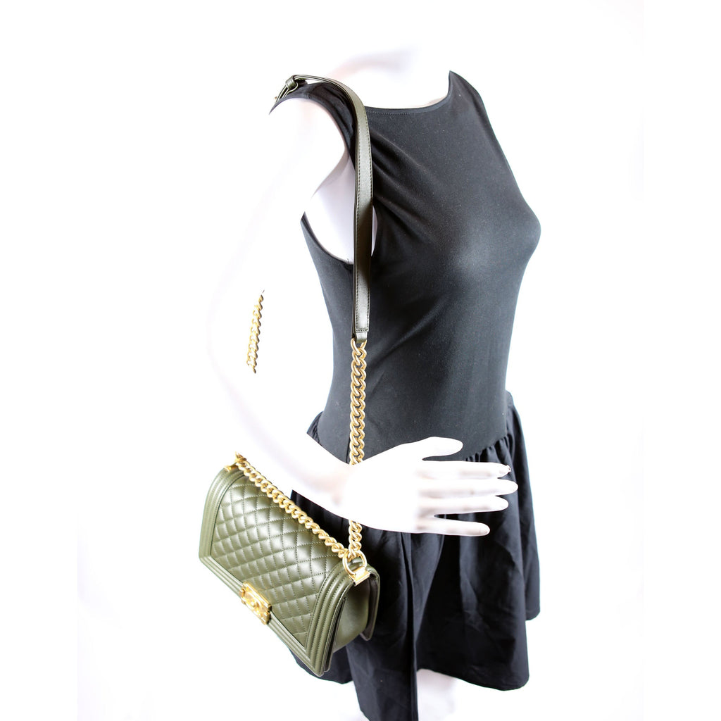 Chanel Boy Flap Medium Old Lambskin RFID Green