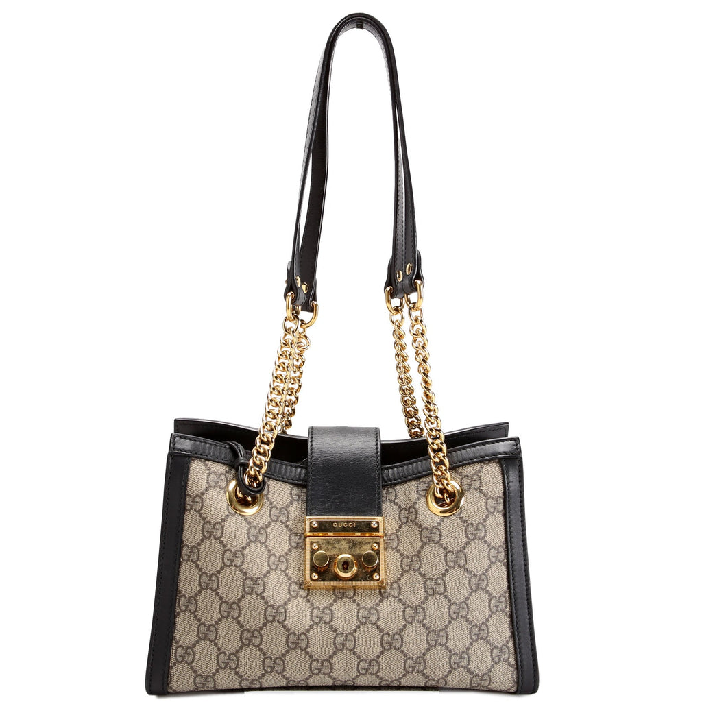Gucci 498156 Padlock GG Small Tote Beige/Black