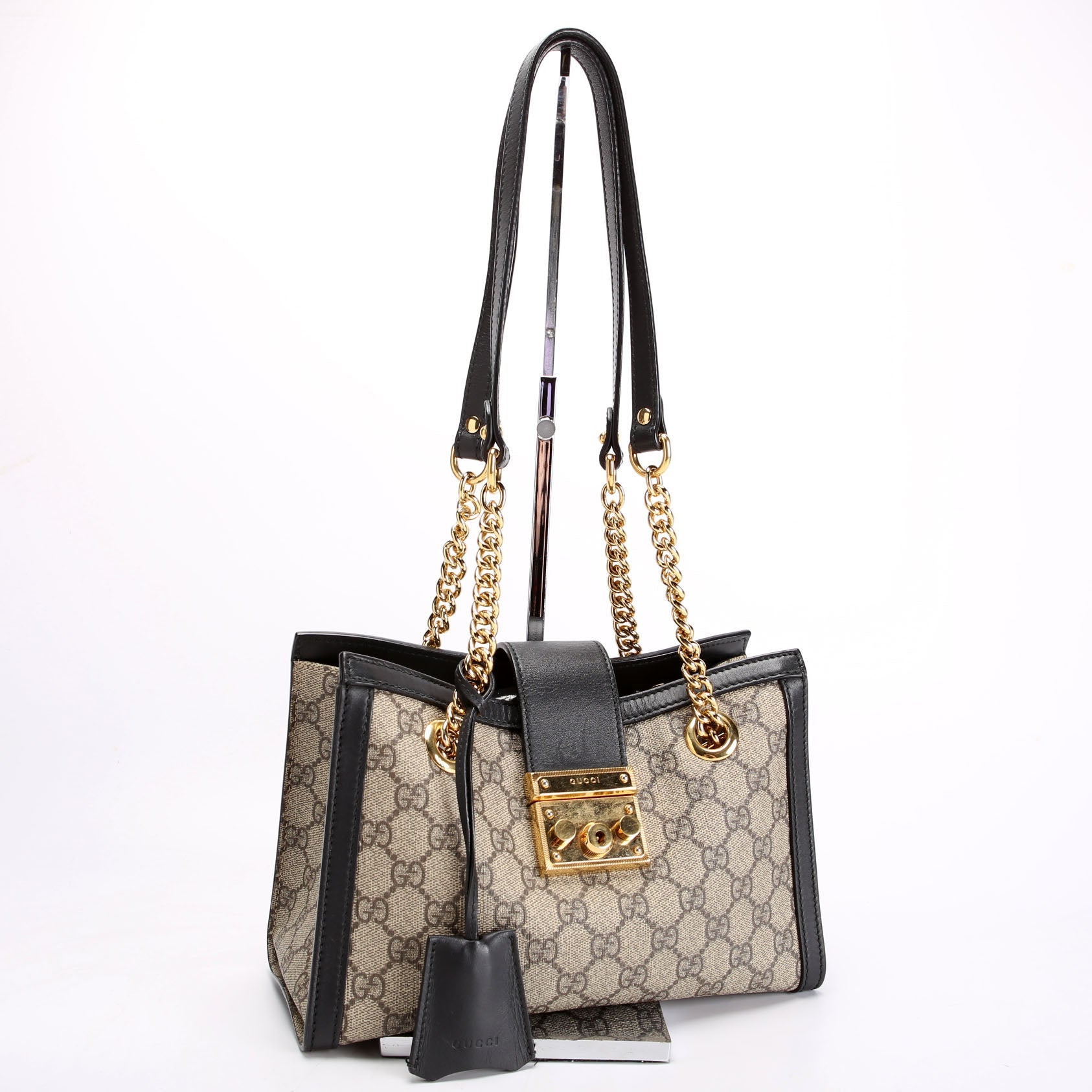 Gucci 498156 Padlock GG Small Tote Beige/Black