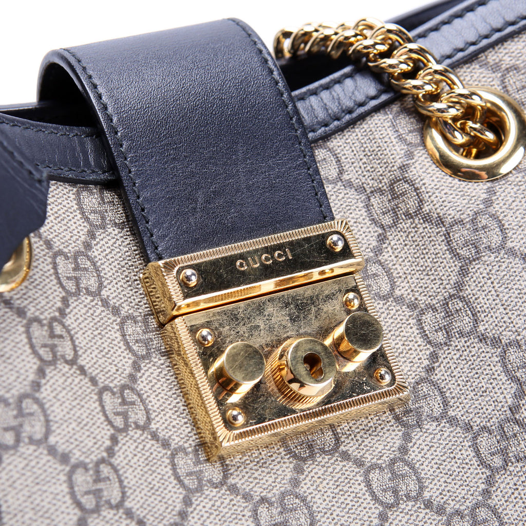 Gucci 498156 Padlock GG Small Tote Beige/Black