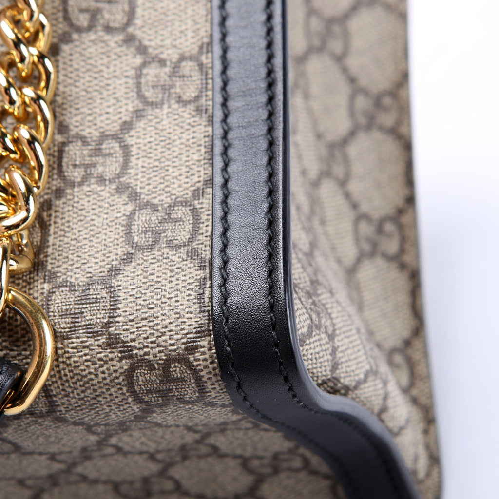 Gucci 498156 Padlock GG Small Tote Beige/Black