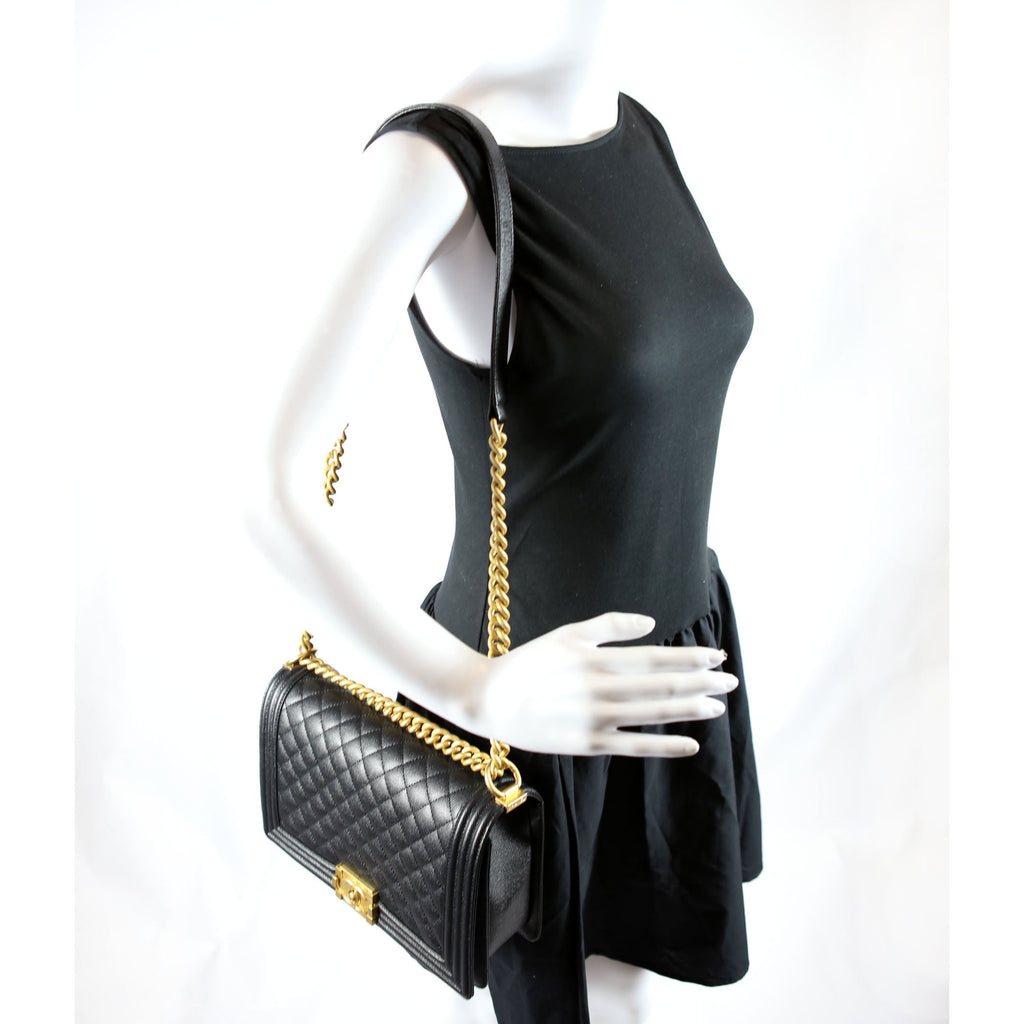 Chanel Boy Flap Large Caviar RFID Black