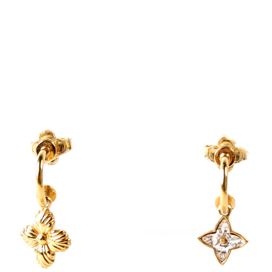Louis Vuitton Blooming Strass Earrings Gold