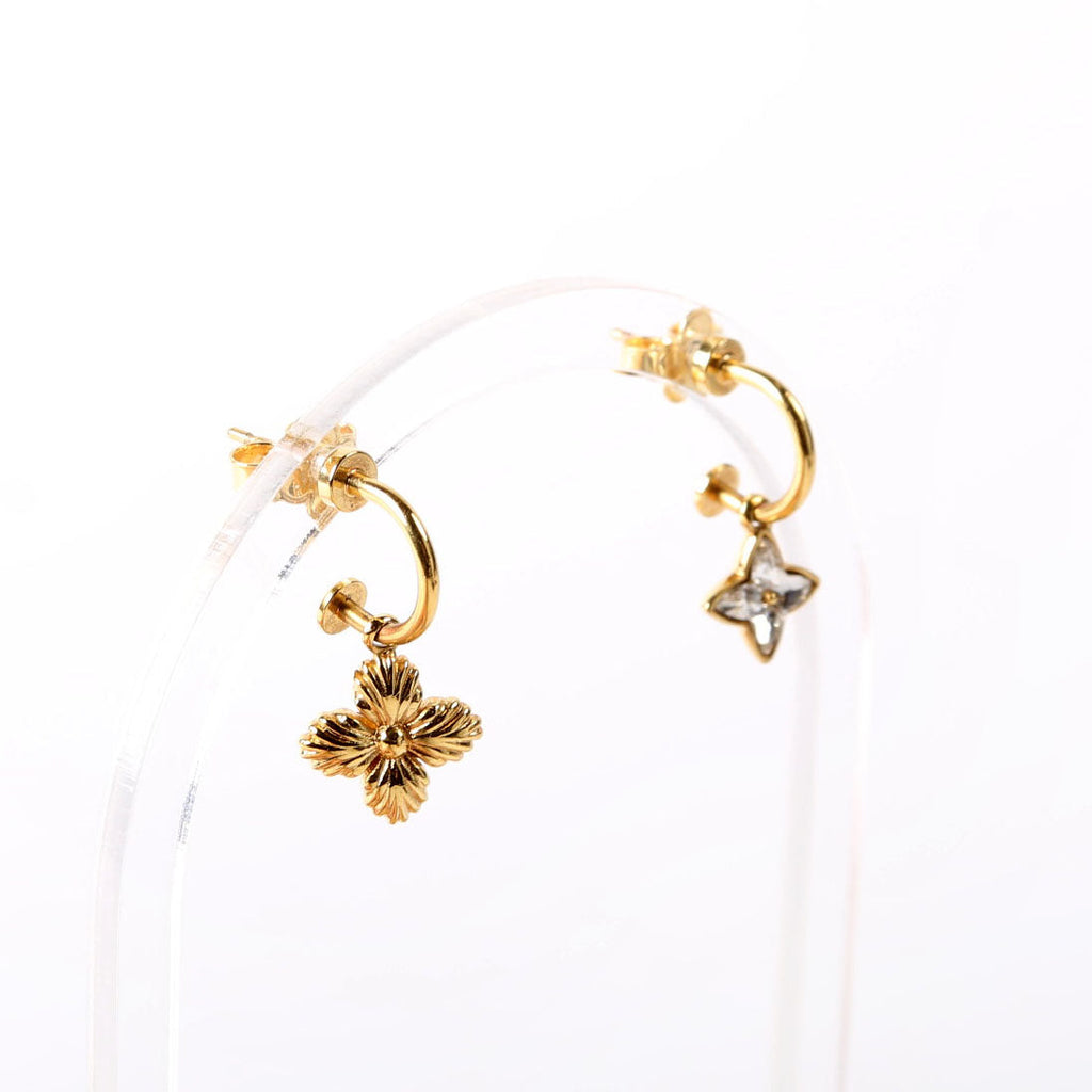 Louis Vuitton Blooming Strass Earrings Gold