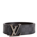 Louis Vuitton LV Initiales 40MM Reversible Leather/Damier Graphite Belt Size 80/32