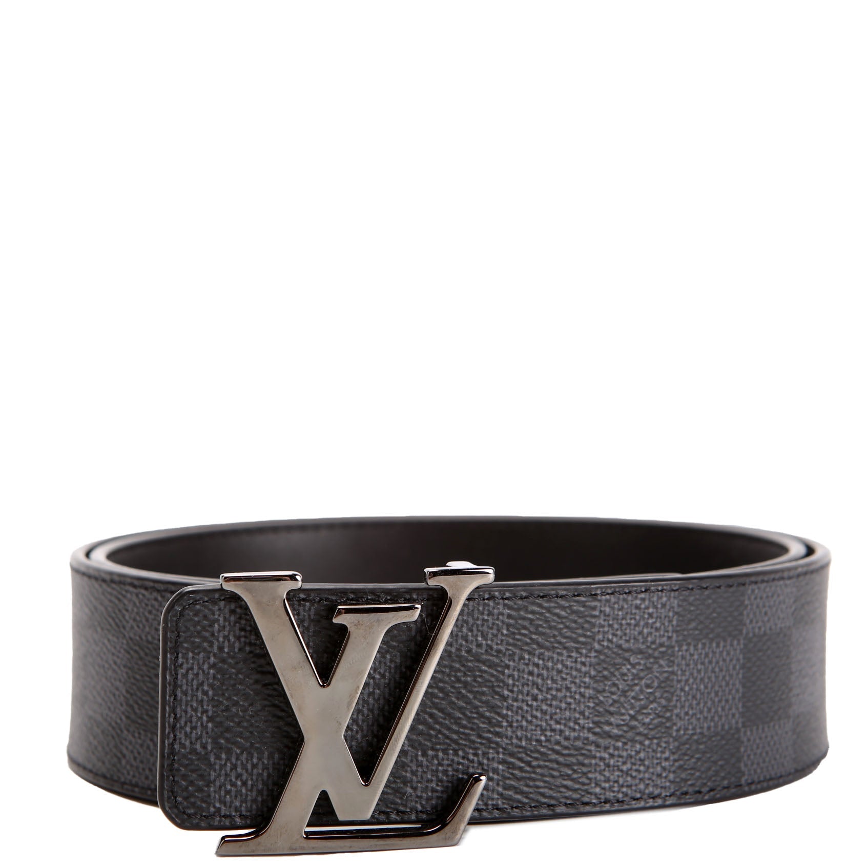 Louis Vuitton LV Initiales 40MM Reversible Leather/Damier Graphite Belt Size 80/32