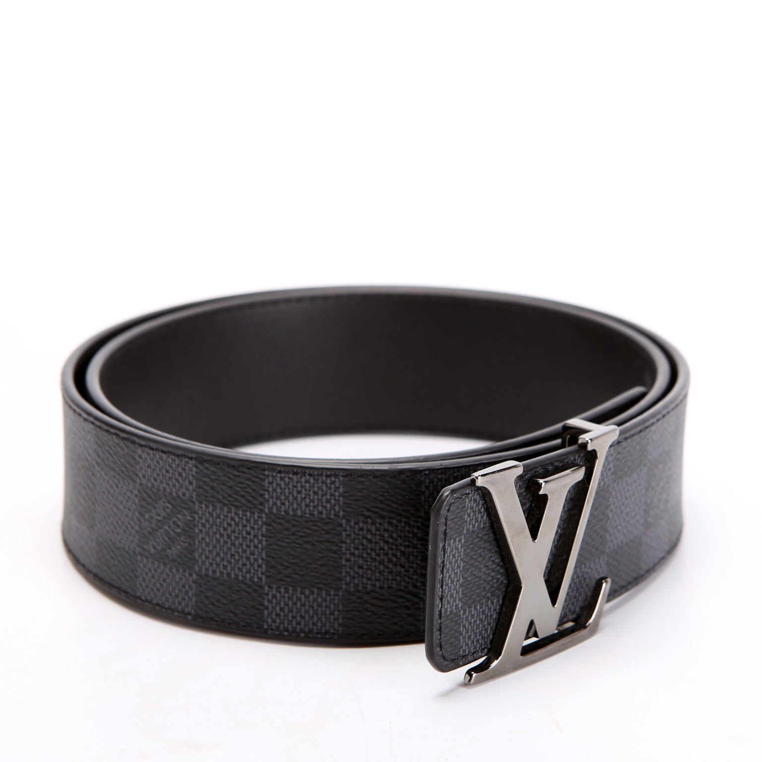 Louis Vuitton LV Initiales 40MM Reversible Leather/Damier Graphite Belt Size 80/32