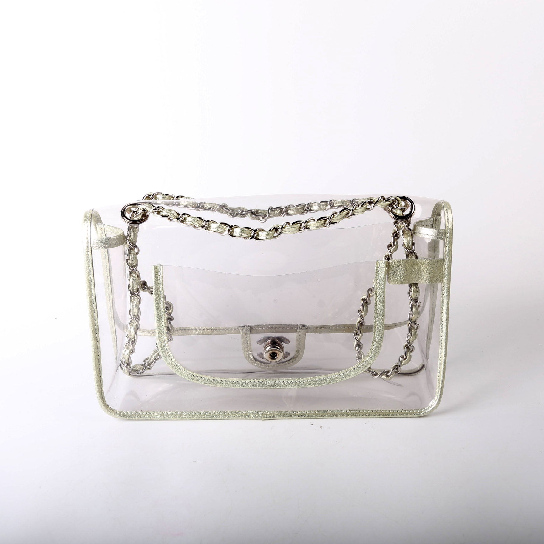 Chanel Naked Medium Single Flap 12M Silver