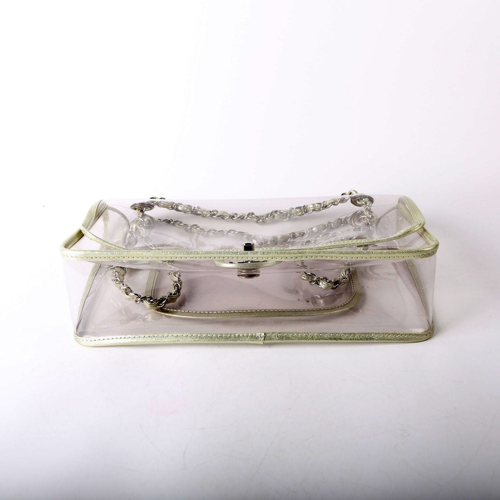 Chanel Naked Medium Single Flap 12M Silver
