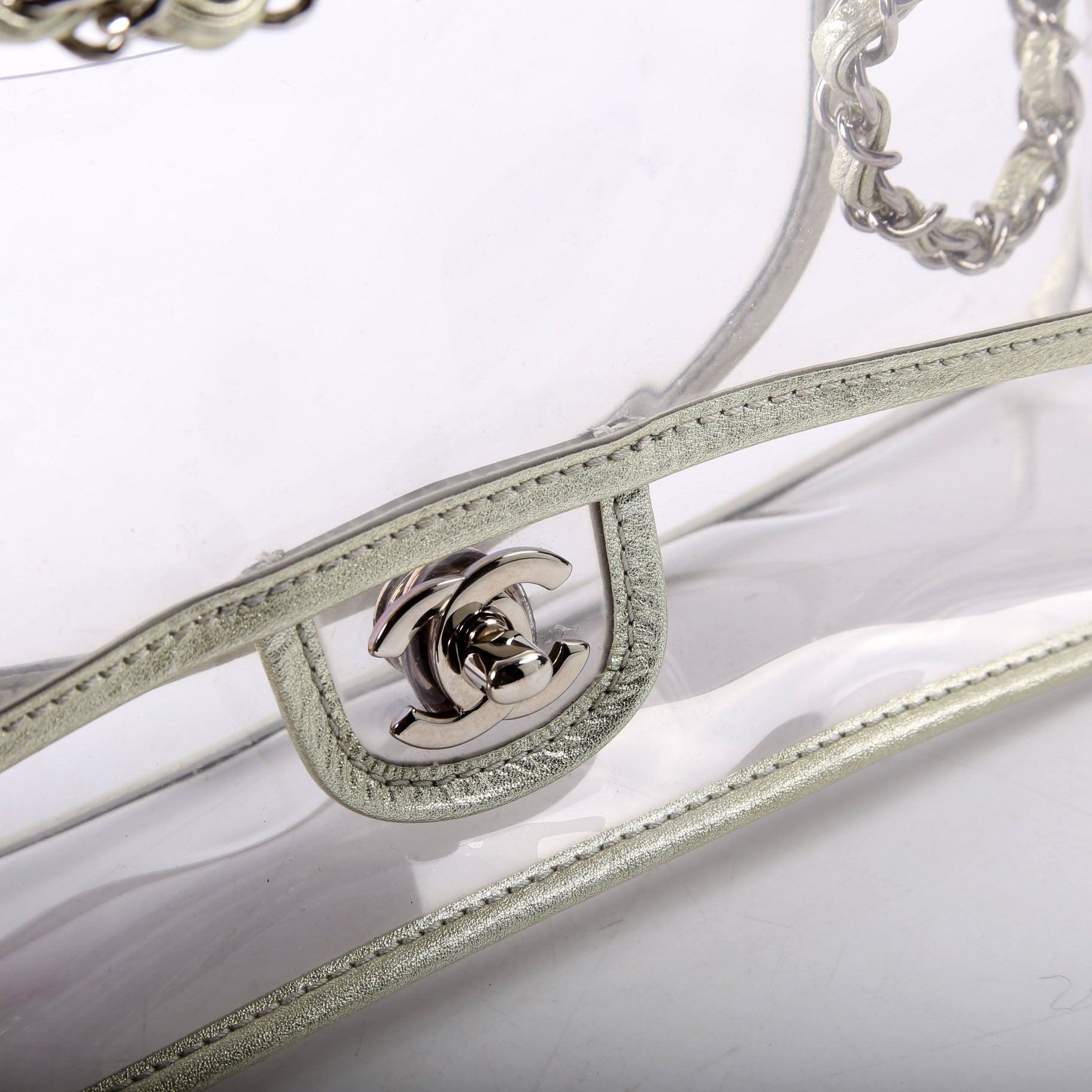 Chanel Naked Medium Single Flap 12M Silver