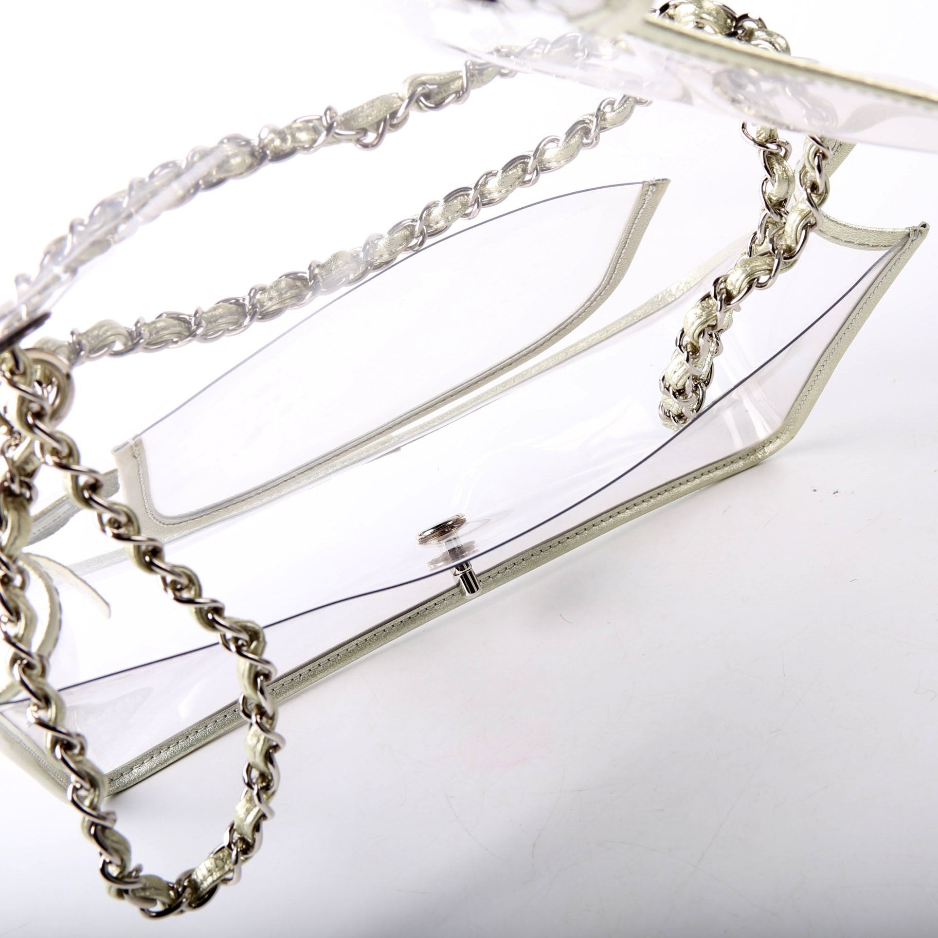 Chanel Naked Medium Single Flap 12M Silver