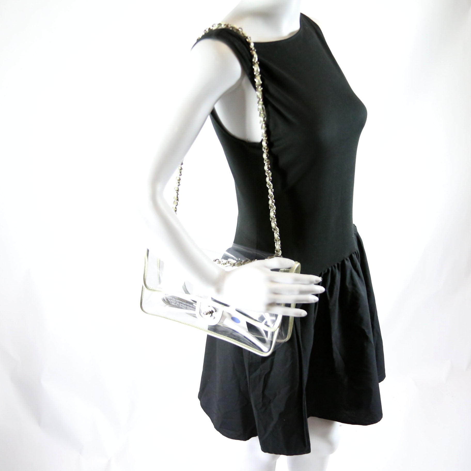 Chanel Naked Medium Single Flap 12M Silver