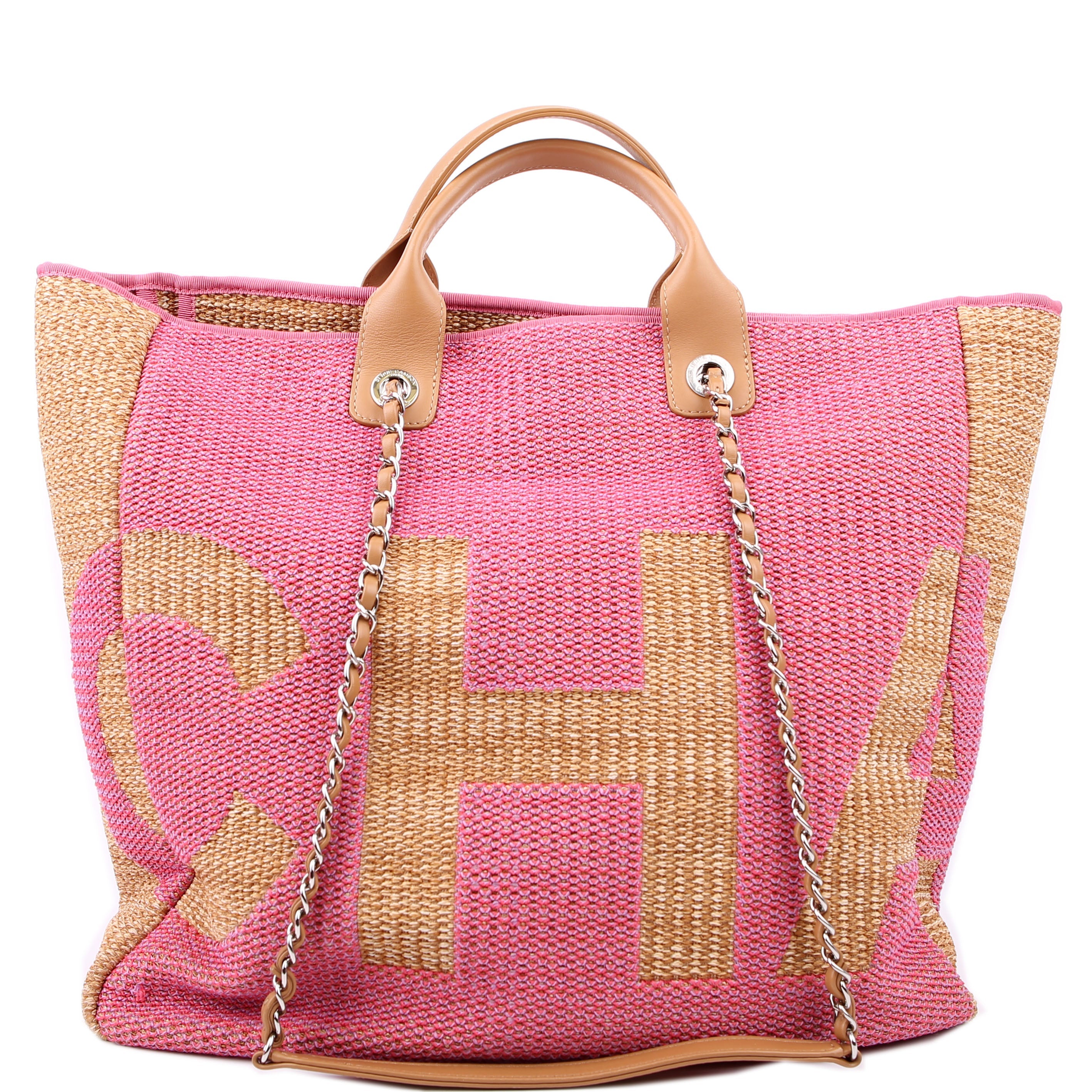 Chanel Shopping Bag Large Mixed Fibers Pink