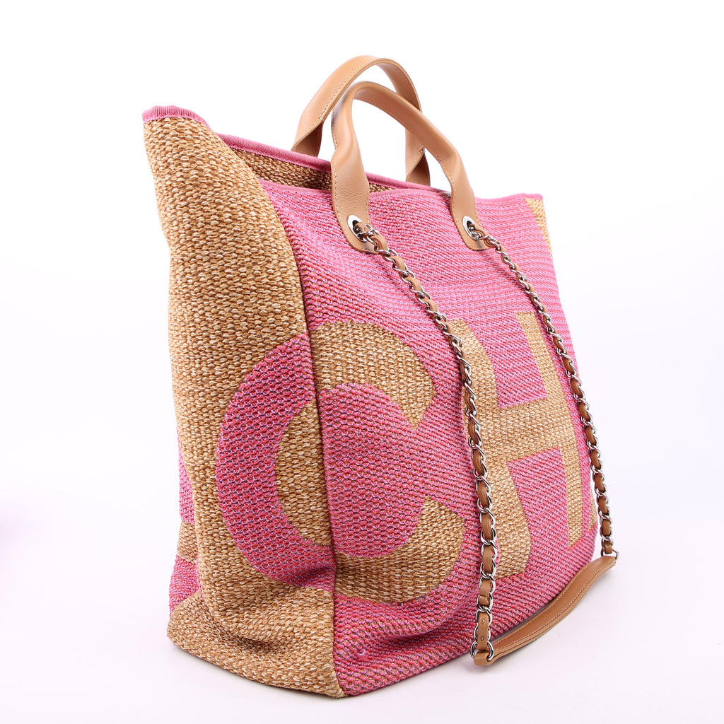 Chanel Shopping Bag Large Mixed Fibers Pink