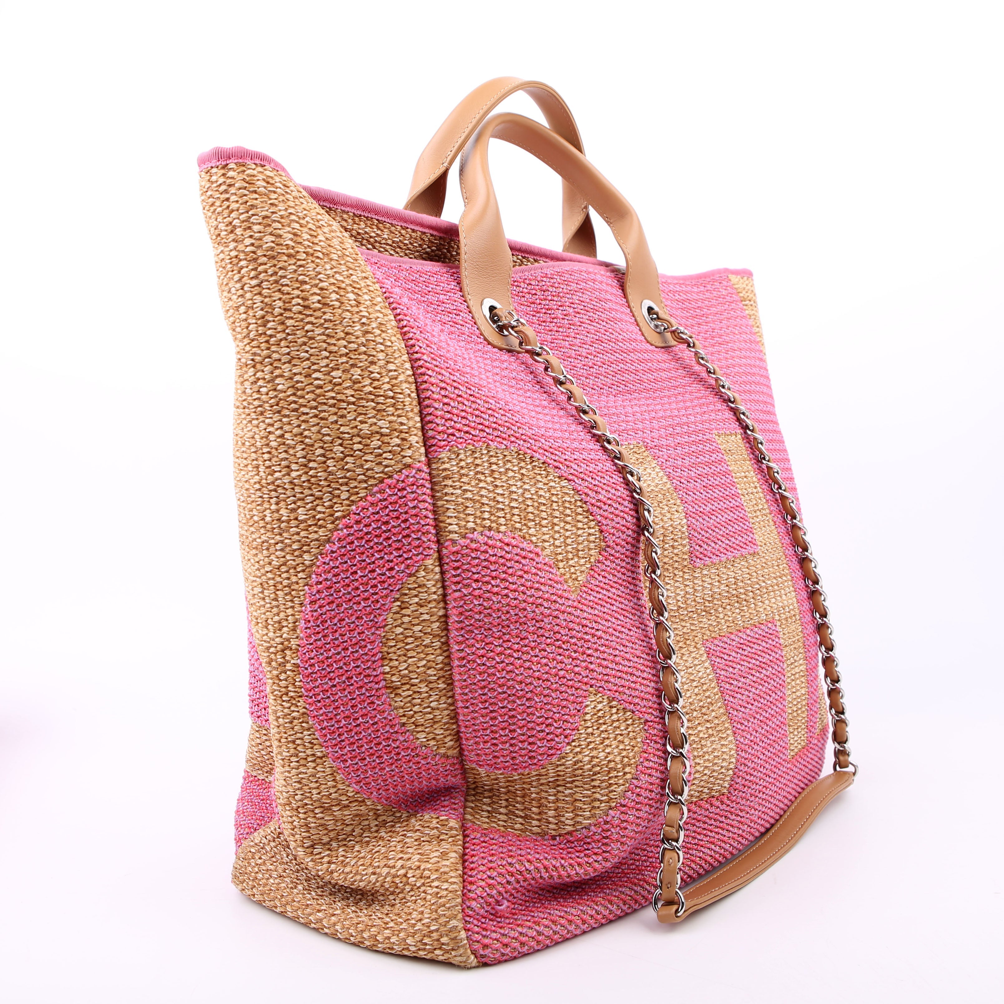 Chanel Shopping Bag Large Mixed Fibers Pink