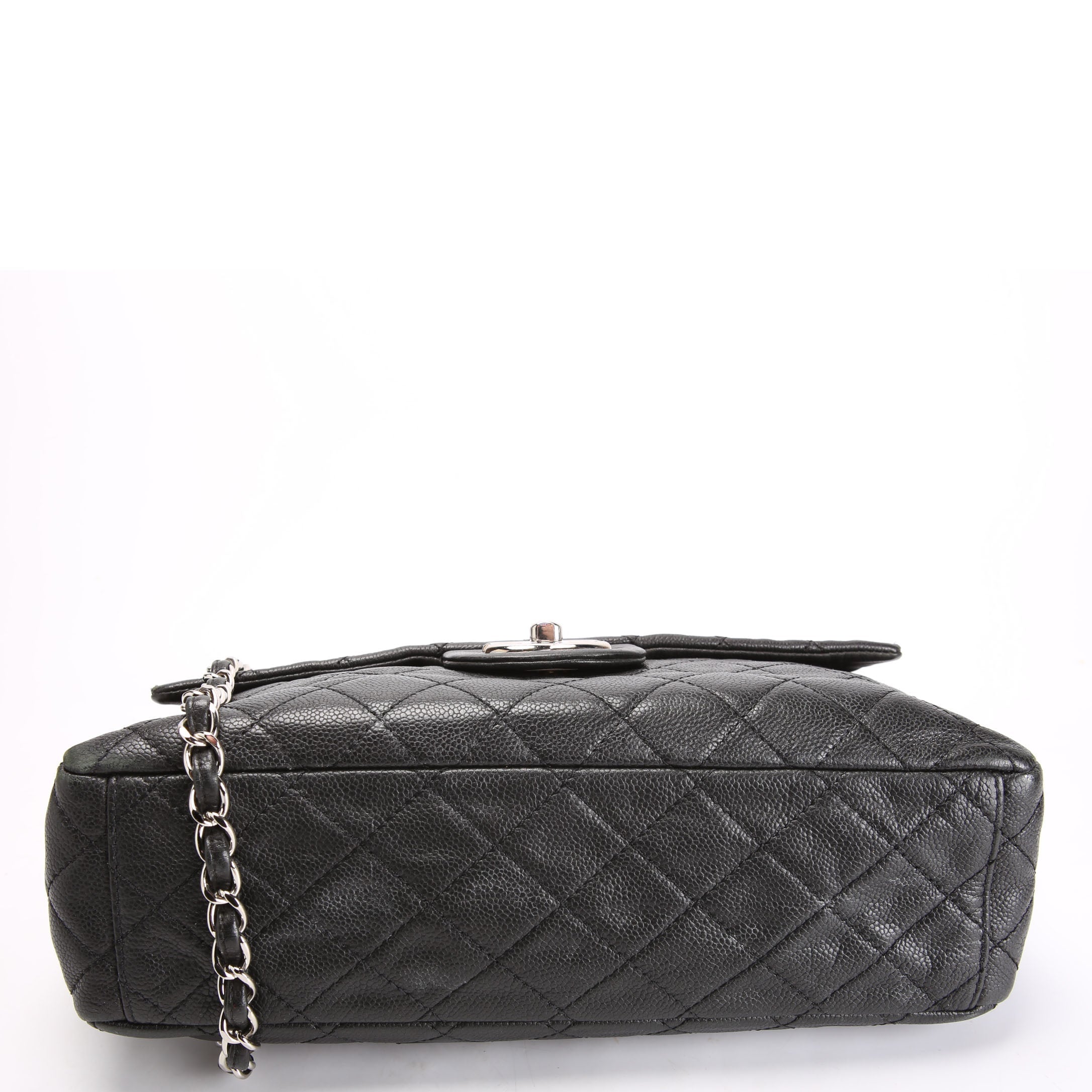 Chanel Washed Caviar Jumbo Single Flap 12M Black