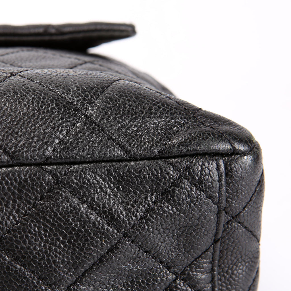 Chanel Washed Caviar Jumbo Single Flap 12M Black