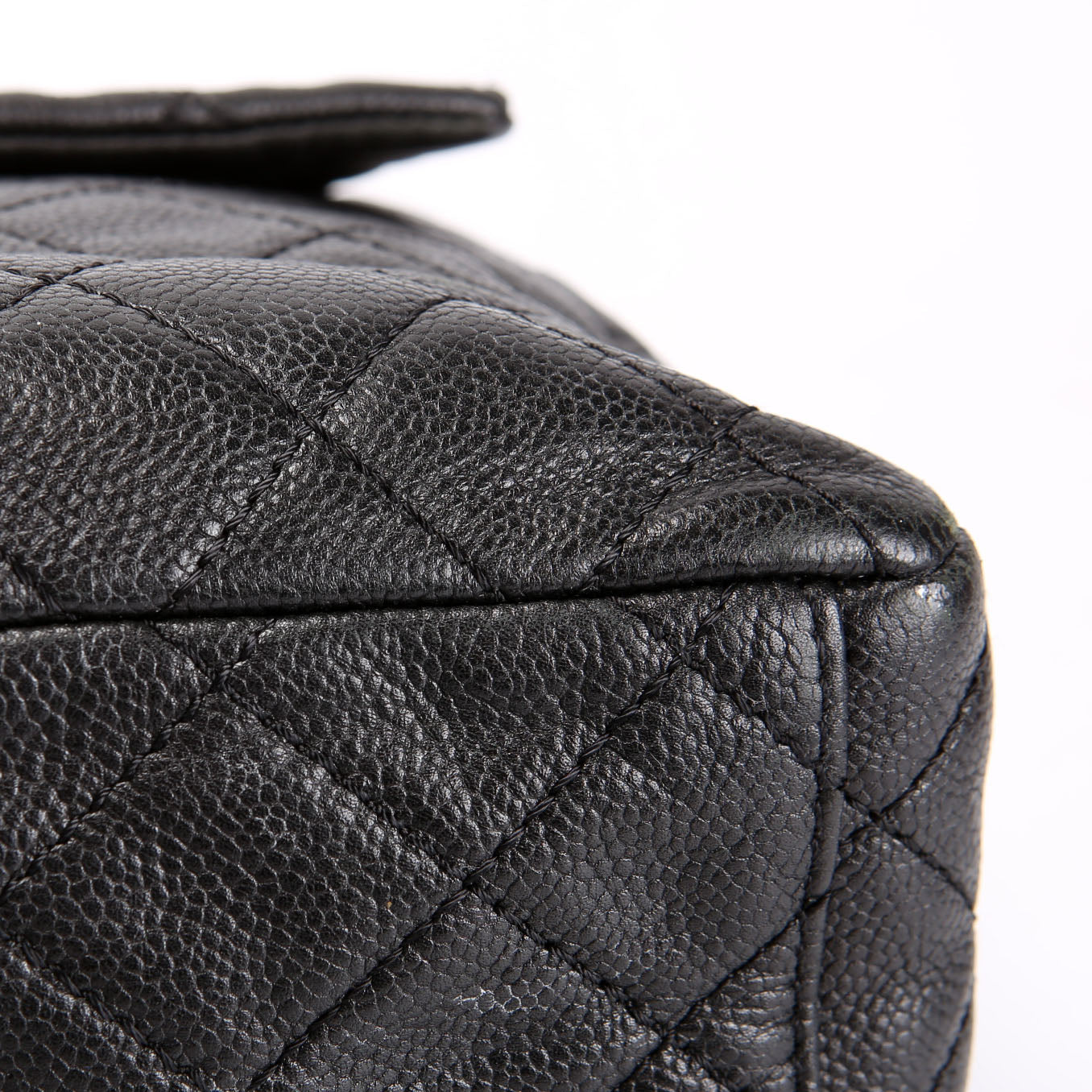 Chanel Washed Caviar Jumbo Single Flap 12M Black
