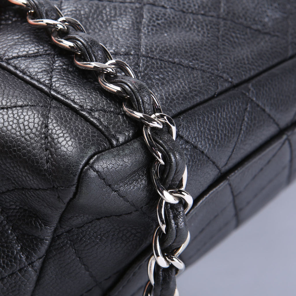 Chanel Washed Caviar Jumbo Single Flap 12M Black