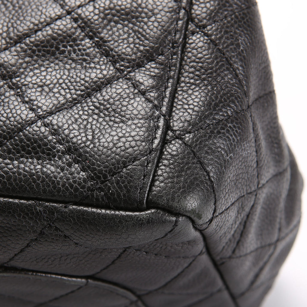 Chanel Washed Caviar Jumbo Single Flap 12M Black