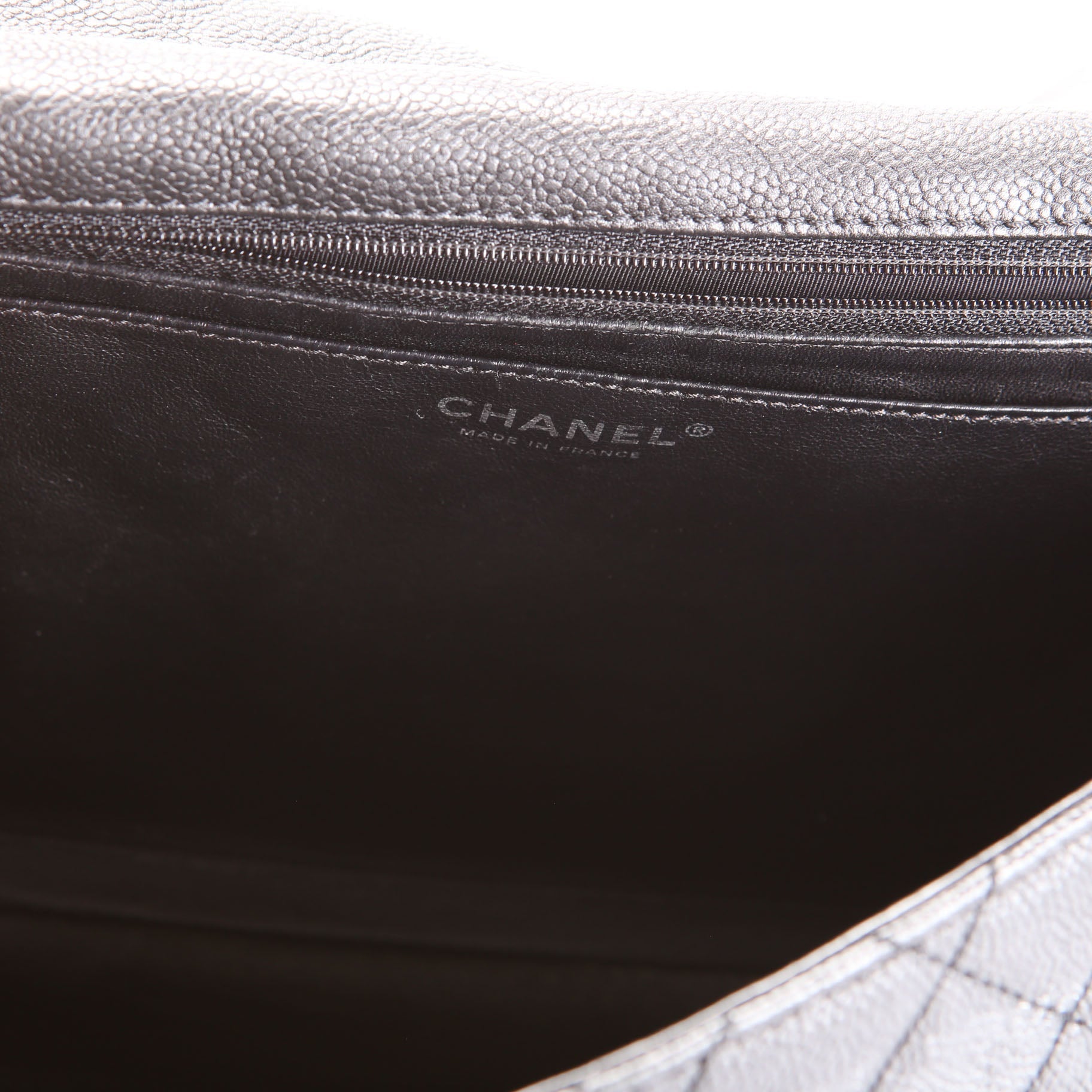 Chanel Washed Caviar Jumbo Single Flap 12M Black