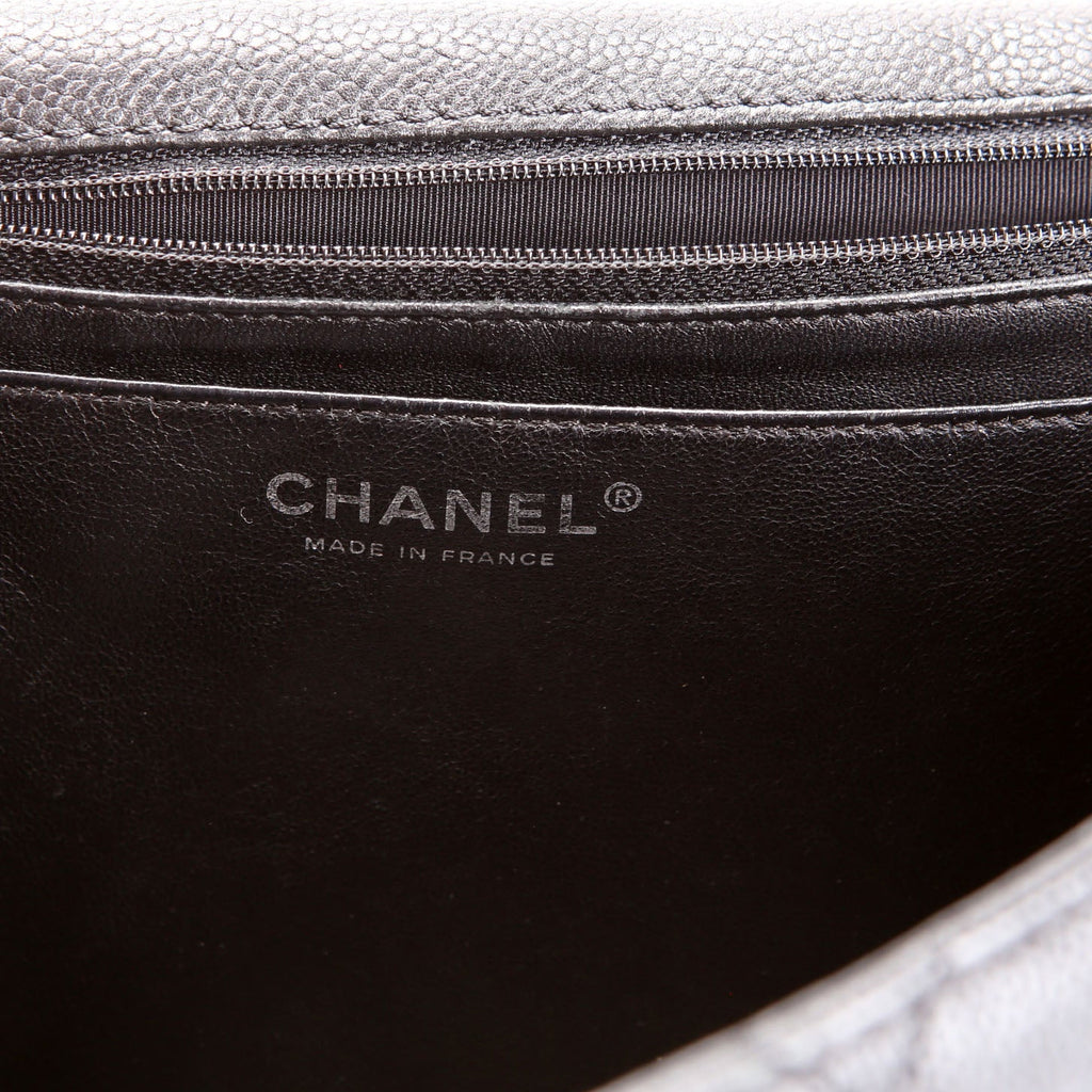 Chanel Washed Caviar Jumbo Single Flap 12M Black