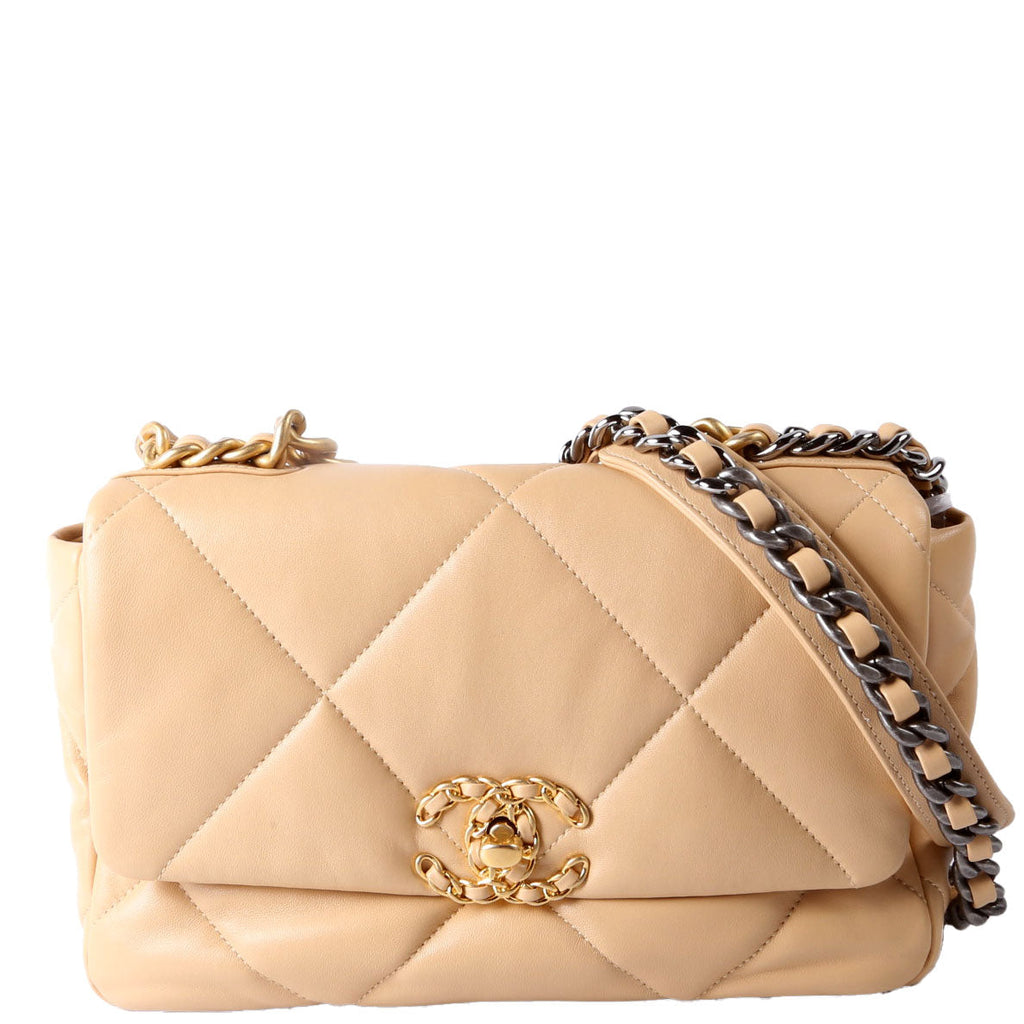 Chanel Quilted Lambskin 19 Medium Flap RFID Tan