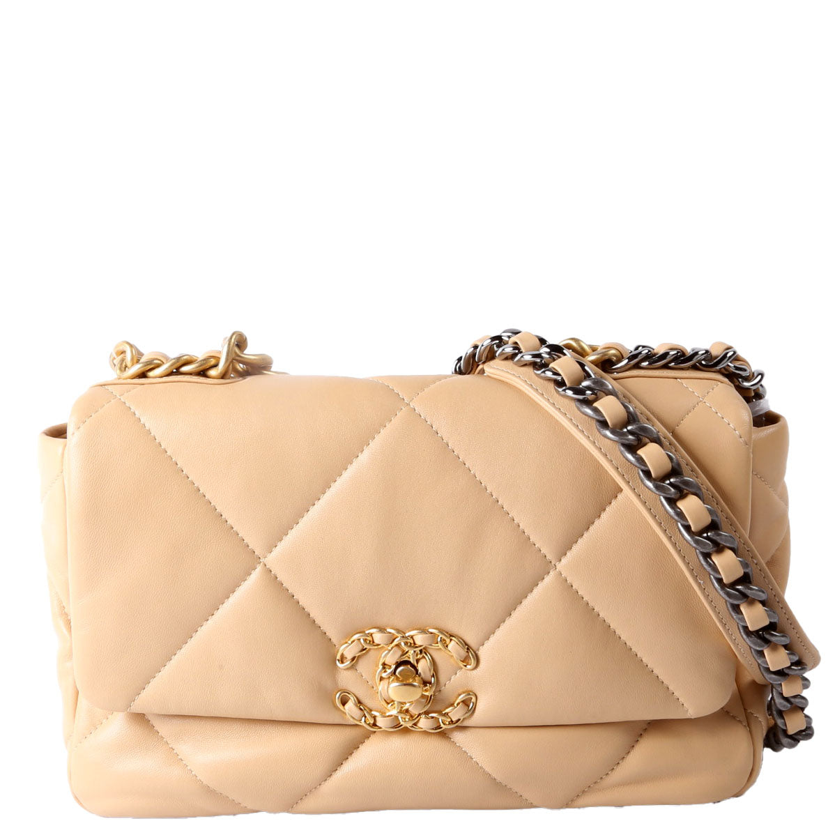 Chanel Quilted Lambskin 19 Medium Flap RFID Tan