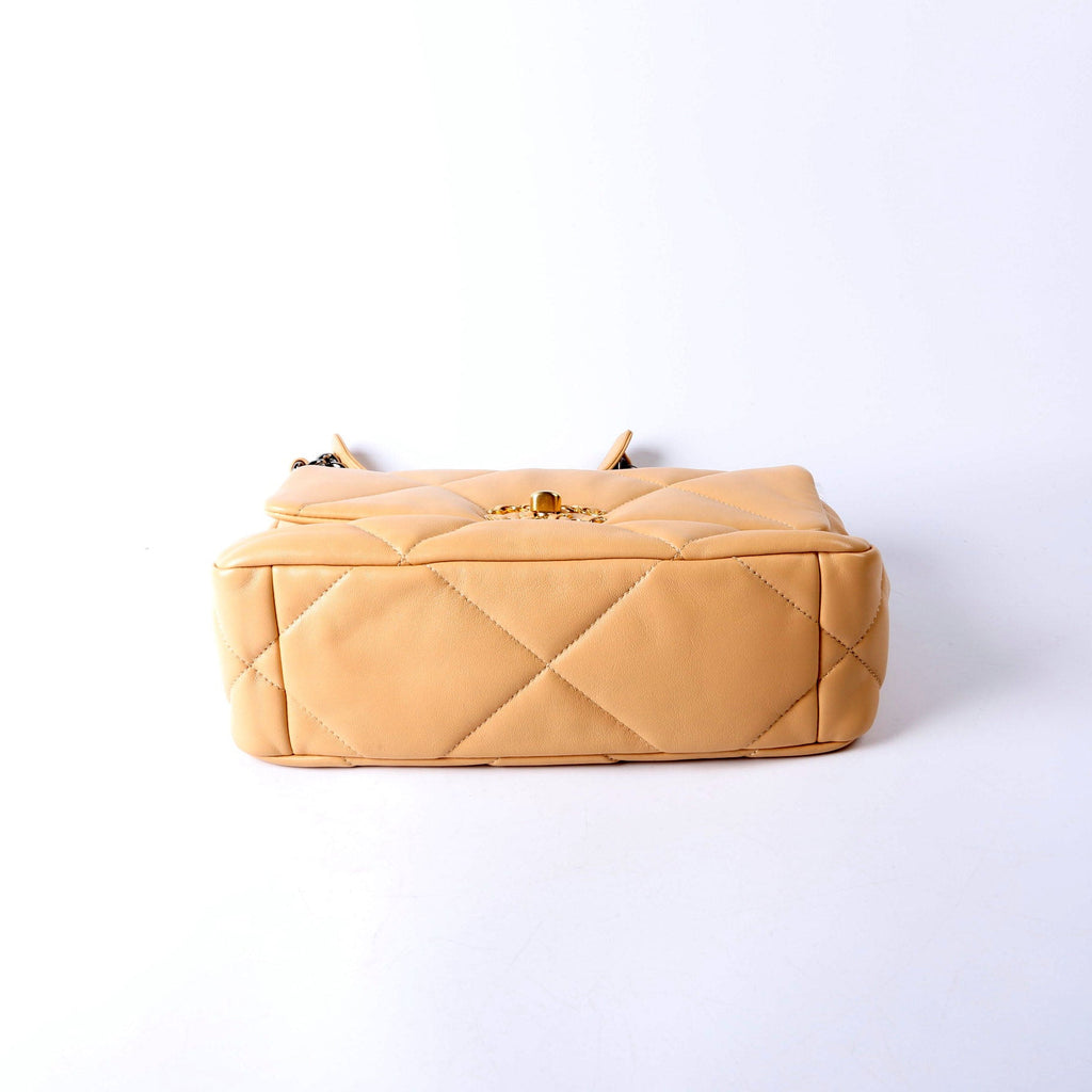 Chanel Quilted Lambskin 19 Medium Flap RFID Tan