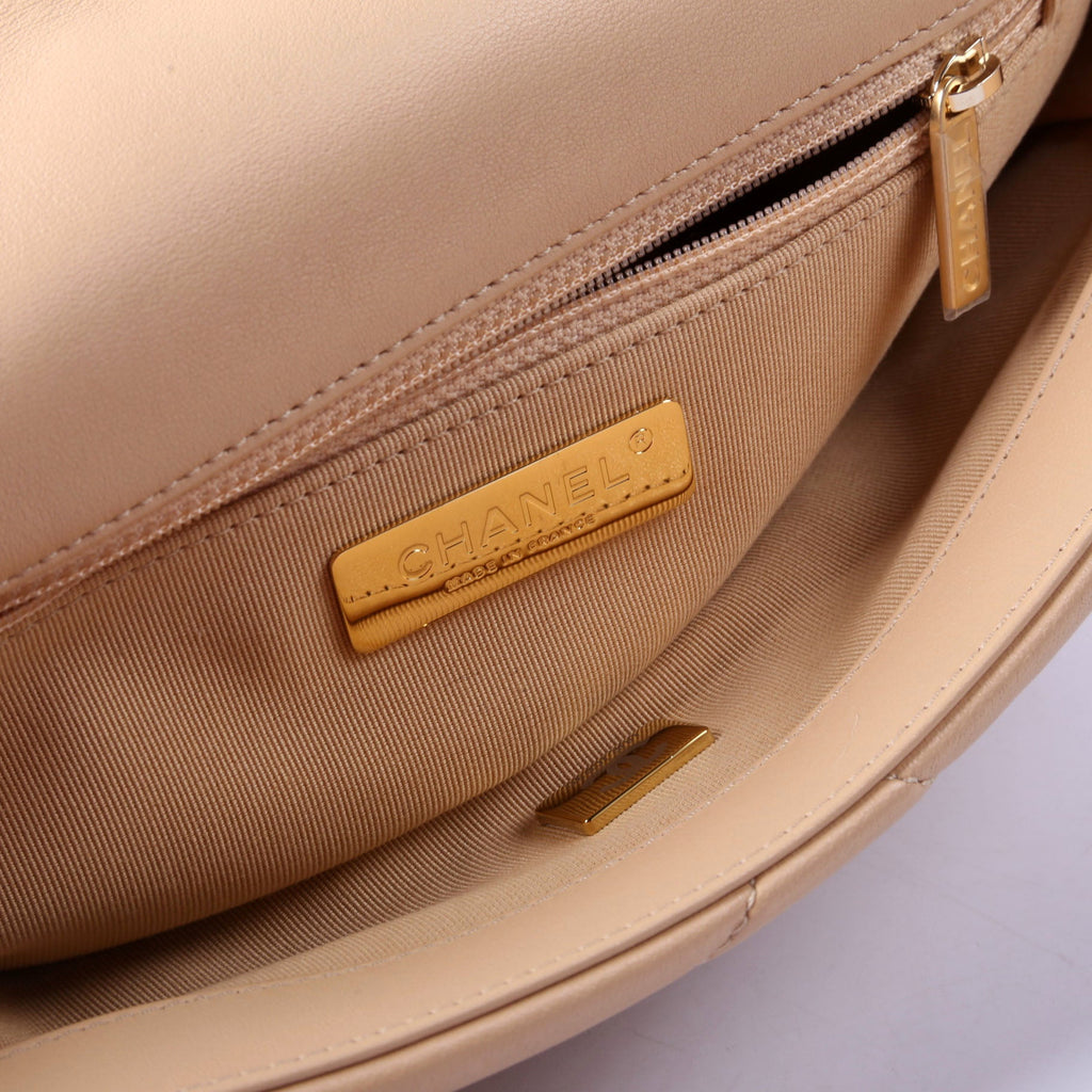 Chanel Quilted Lambskin 19 Medium Flap RFID Tan
