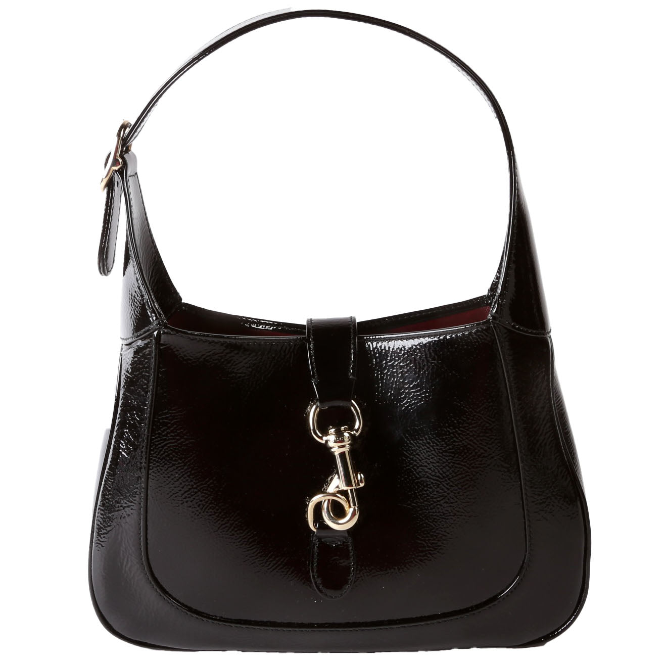 Gucci 782849 Jackie 1961 Patent Shoulder Bag Small Black