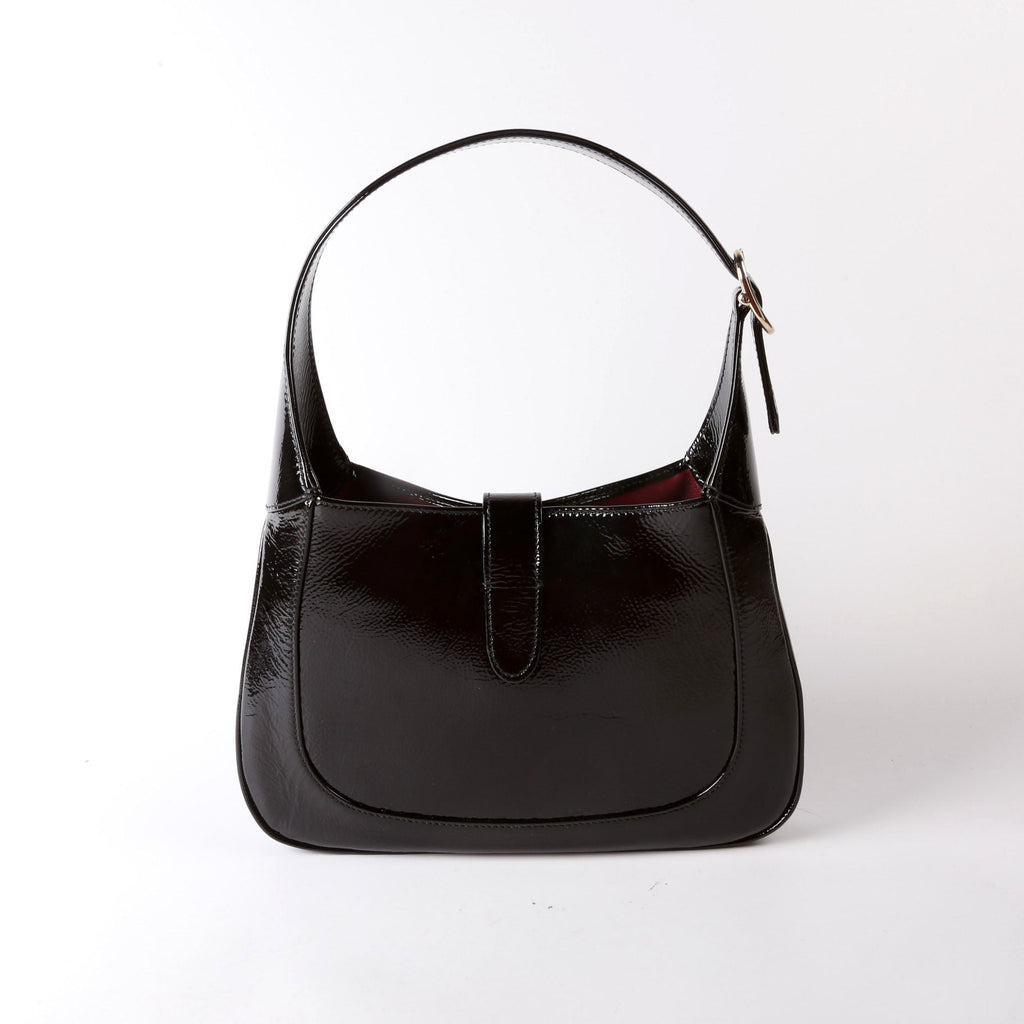Gucci 782849 Jackie 1961 Patent Shoulder Bag Small Black