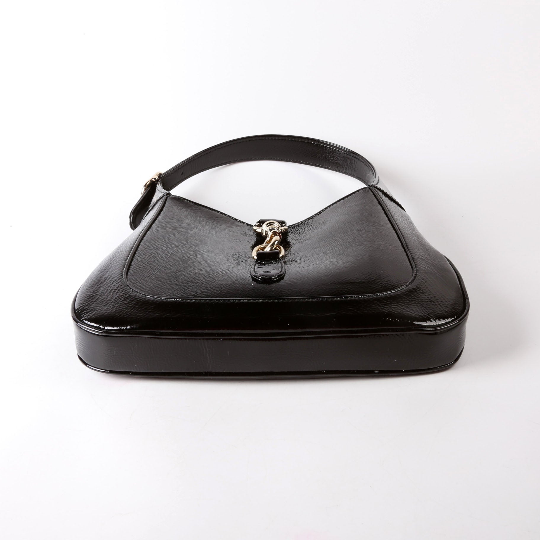 Gucci 782849 Jackie 1961 Patent Shoulder Bag Small Black