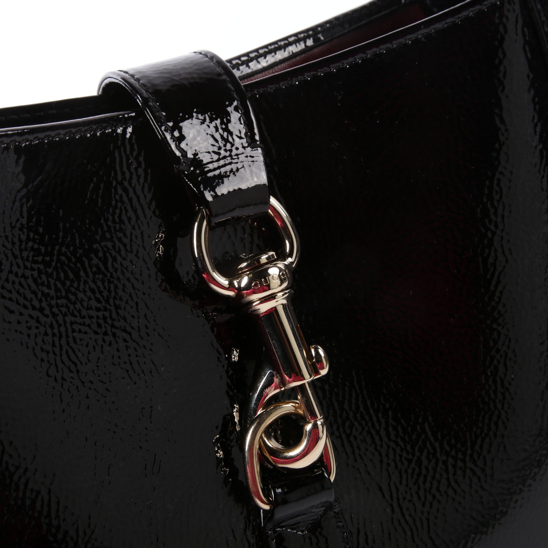 Gucci 782849 Jackie 1961 Patent Shoulder Bag Small Black
