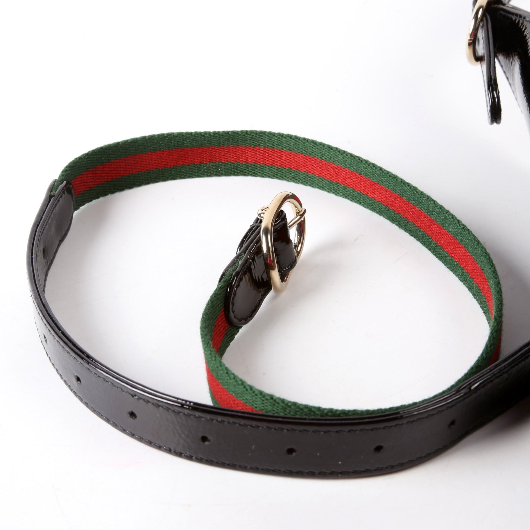 Gucci 782849 Jackie 1961 Patent Shoulder Bag Small Black