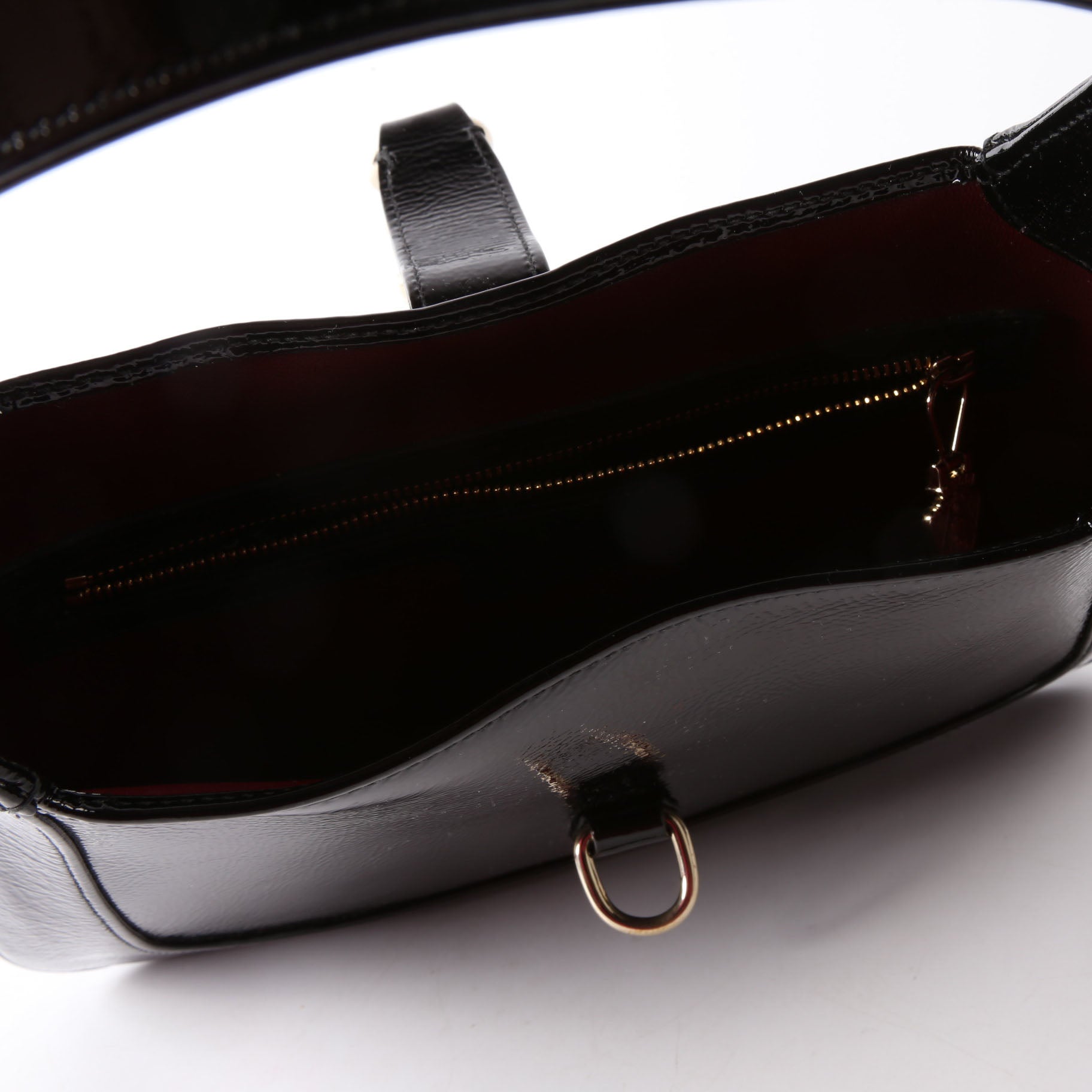 Gucci 782849 Jackie 1961 Patent Shoulder Bag Small Black