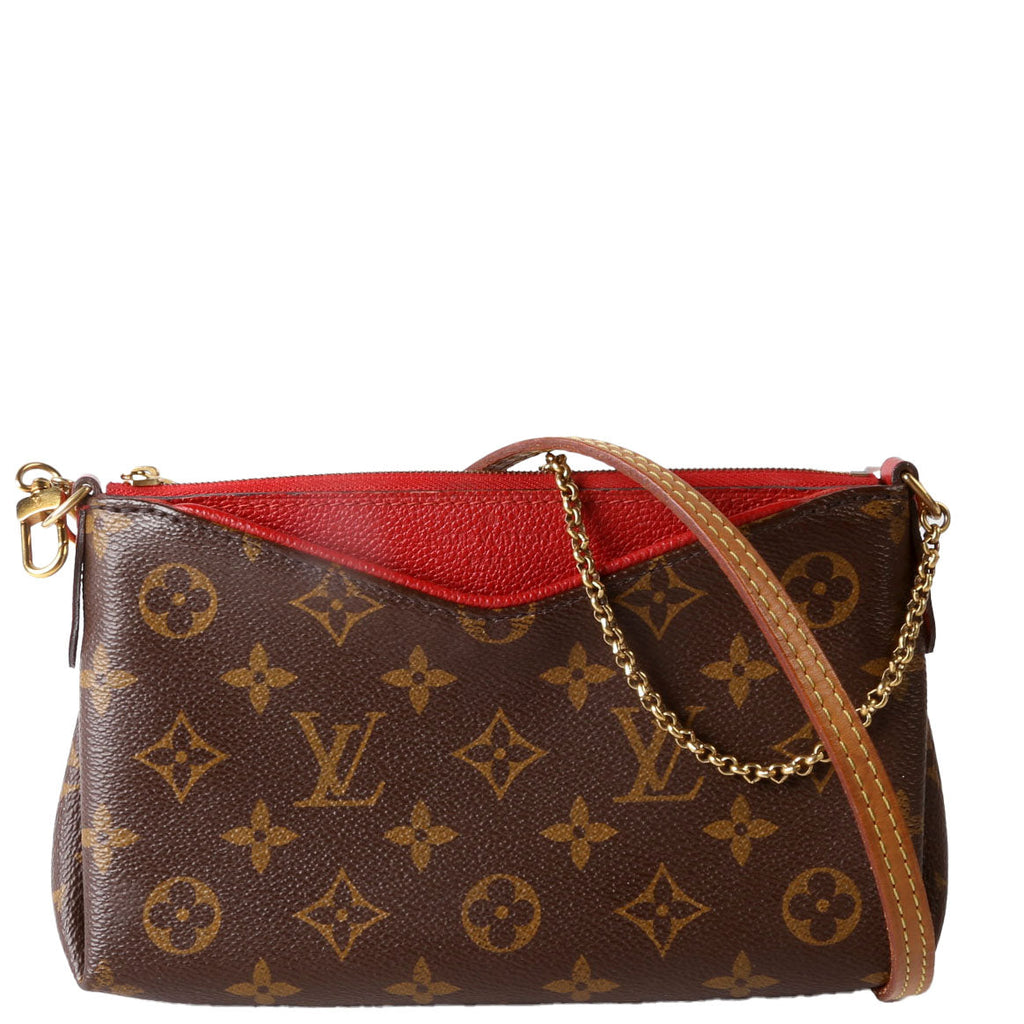 Louis Vuitton Pallas Clutch Monogram Red