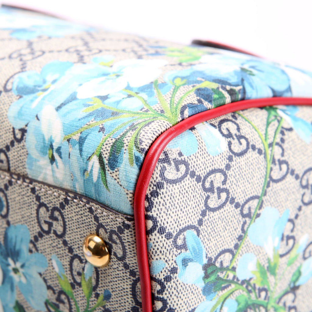 Gucci 409529 GG Supreme Blooms Boston Bag Small Red/Blue