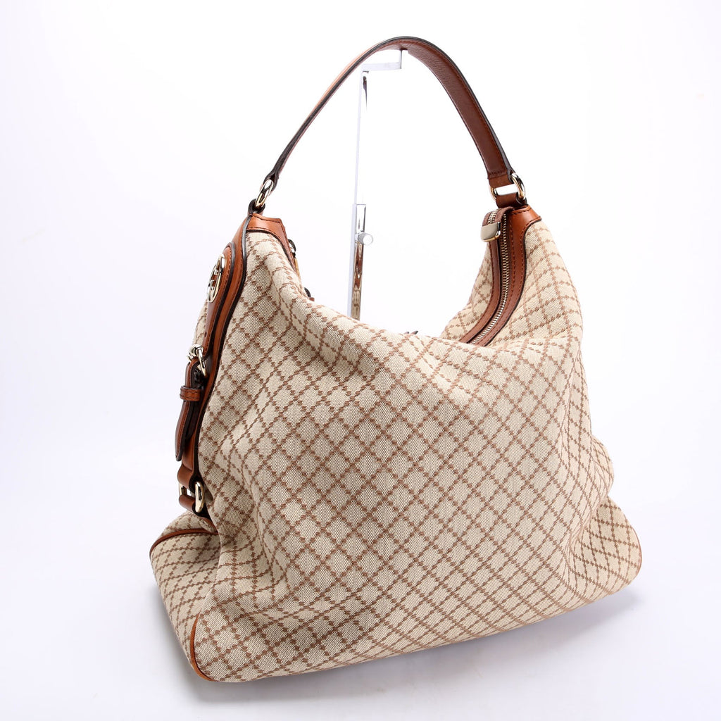 Gucci 282344 Diamante Canvas Hobo