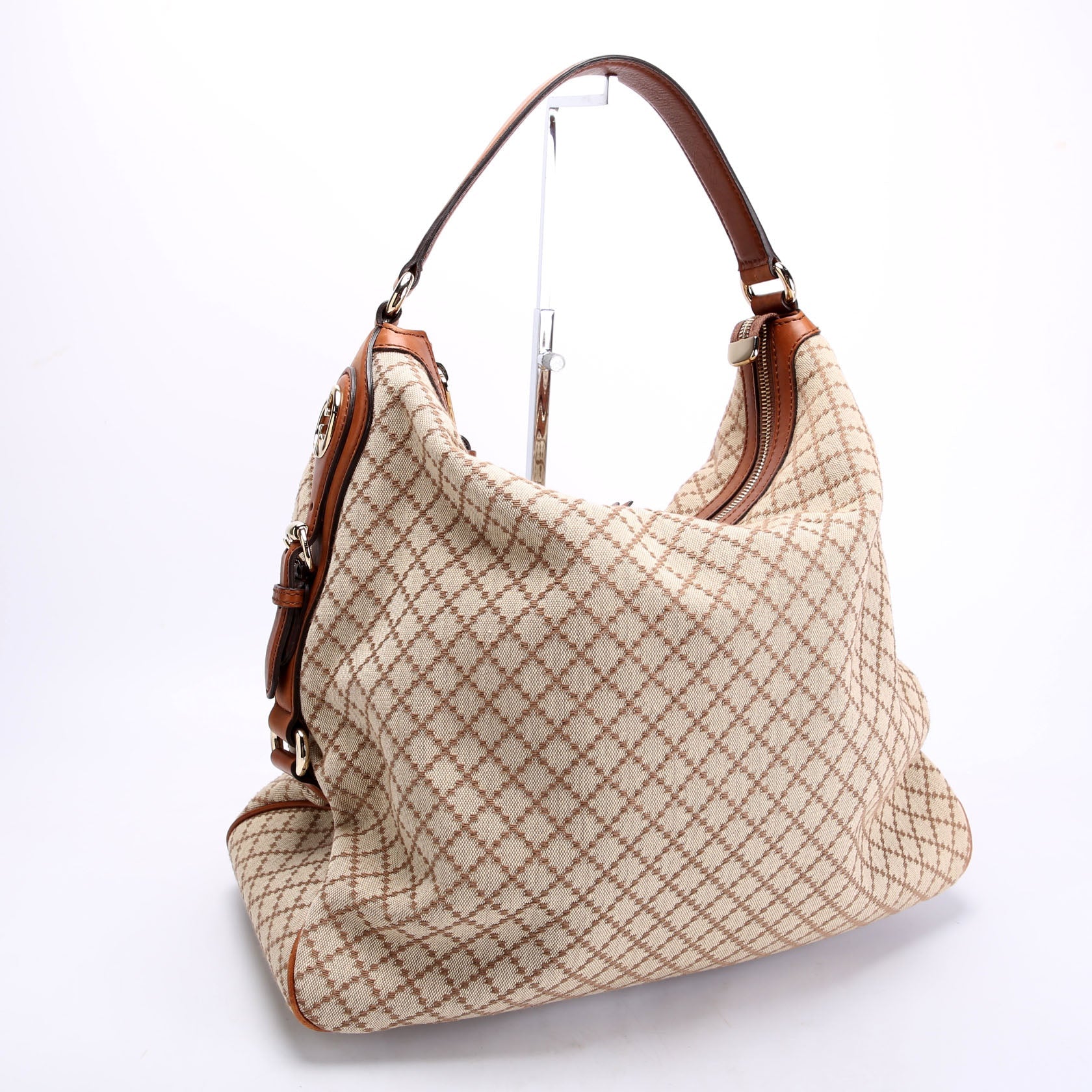 Gucci 282344 Diamante Canvas Hobo