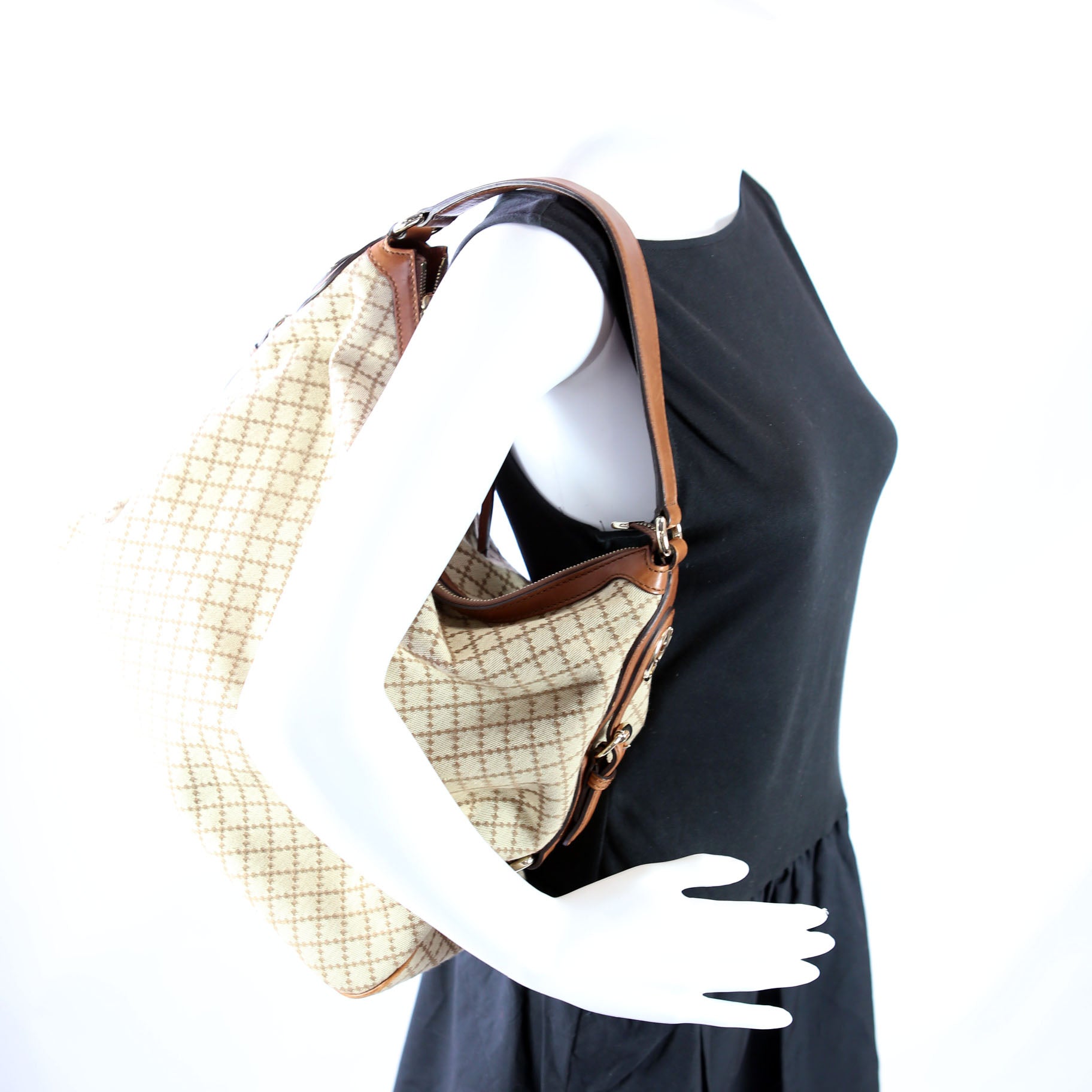 Gucci 282344 Diamante Canvas Hobo