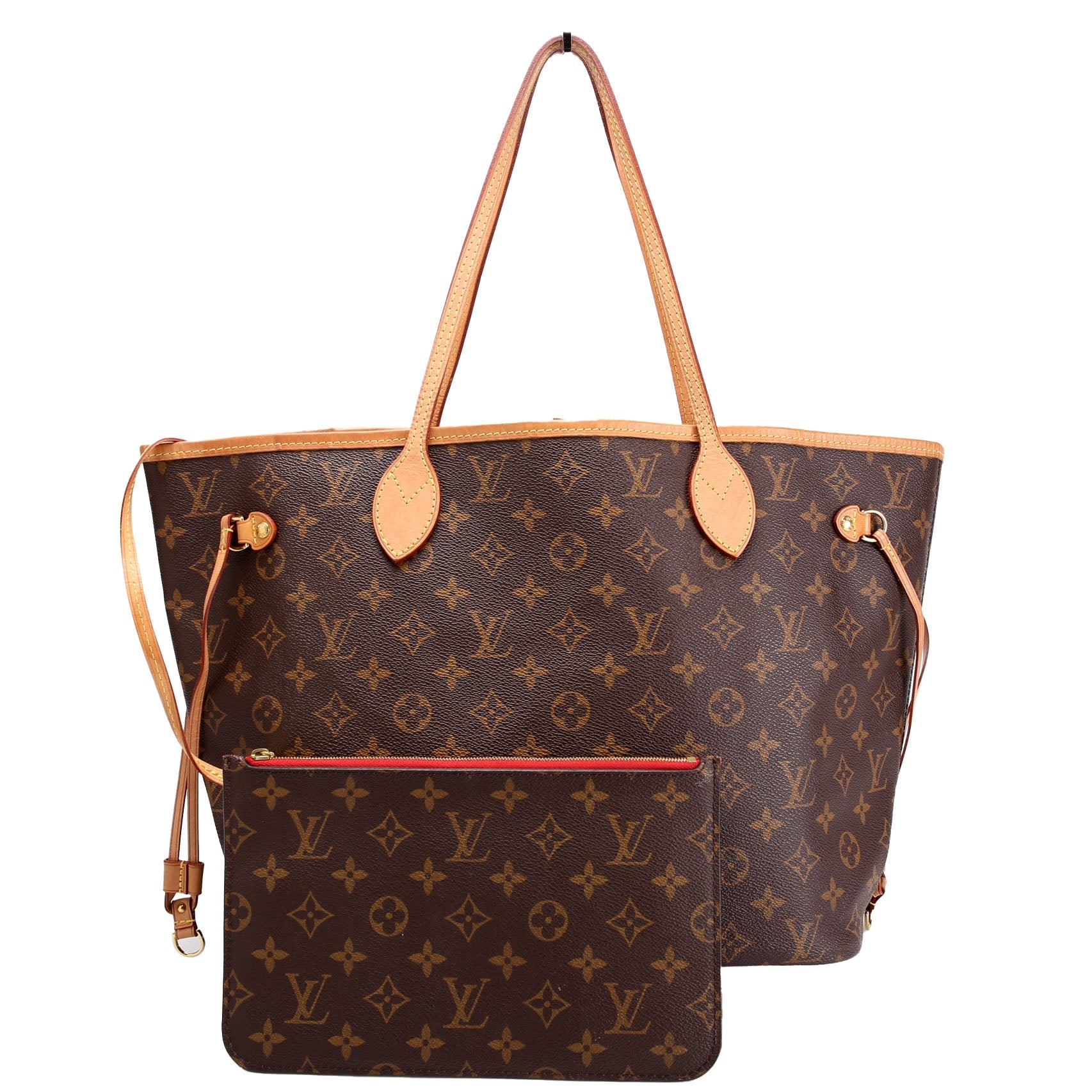 Louis Vuitton Neverfull With Wallet MM Monogram Red