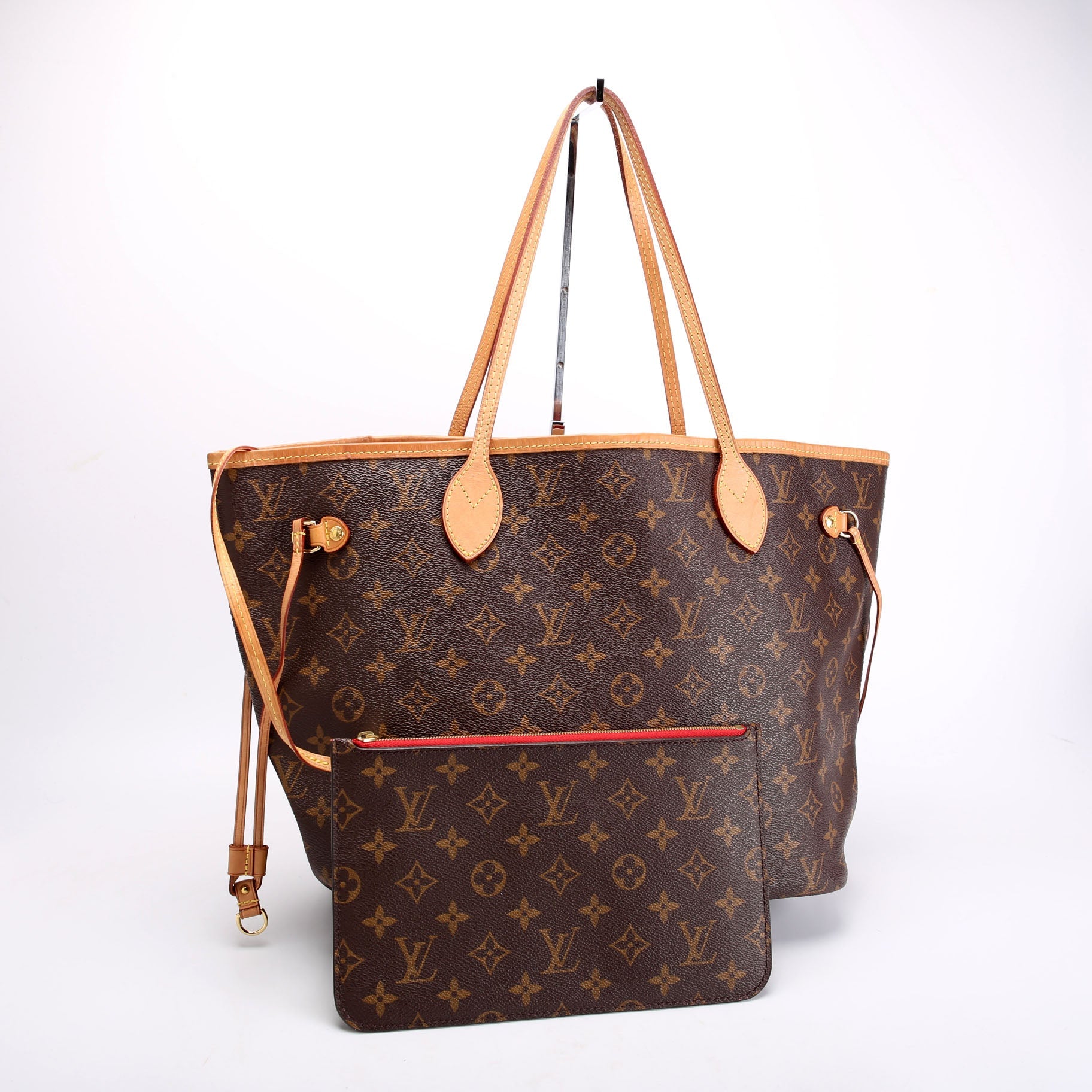 Louis Vuitton Neverfull With Wallet MM Monogram Red