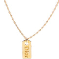 Christian Dior Dog Tag Logo Pendant Necklace
