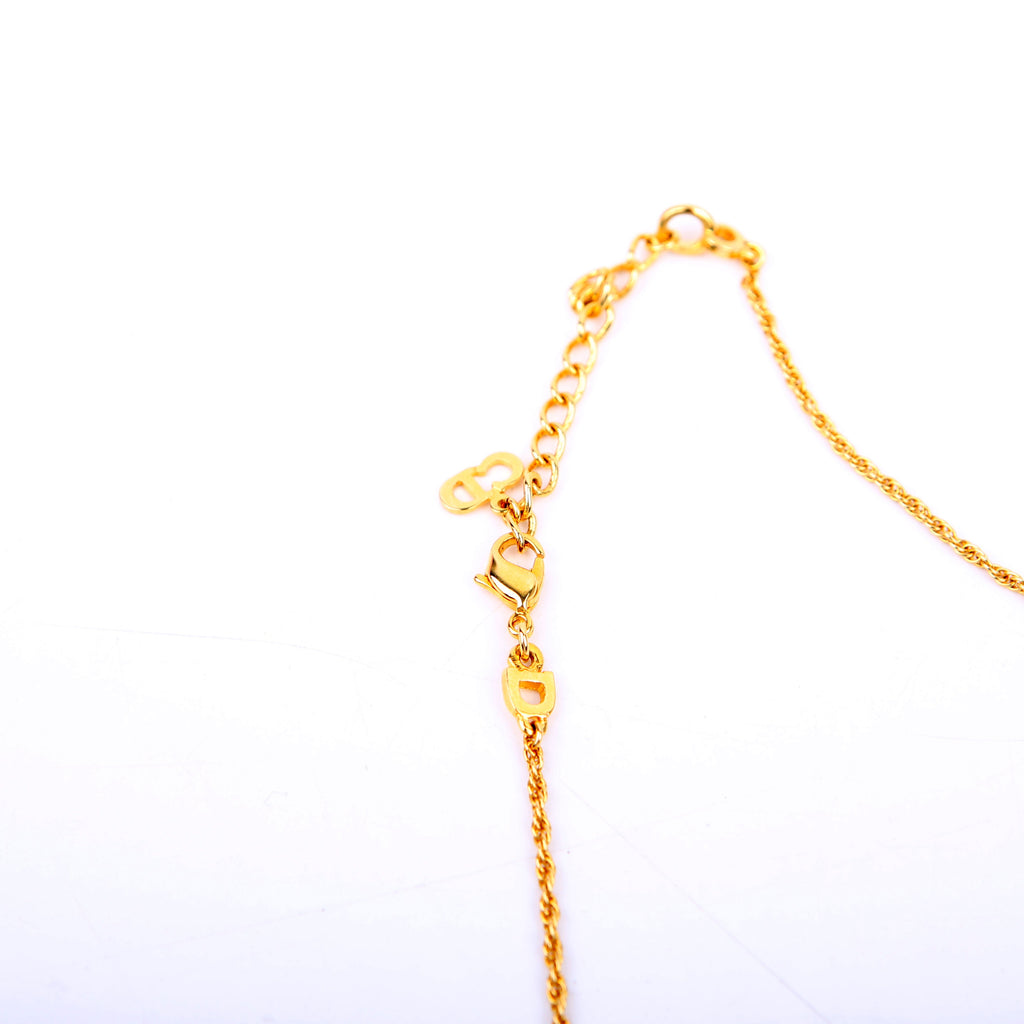 Christian Dior Dog Tag Logo Pendant Necklace